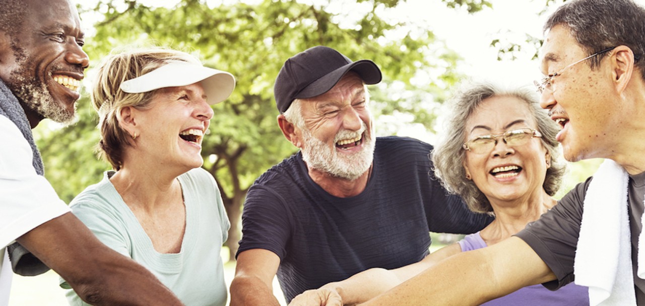 Group Of Senior Retirement Exercising Togetherness Concept